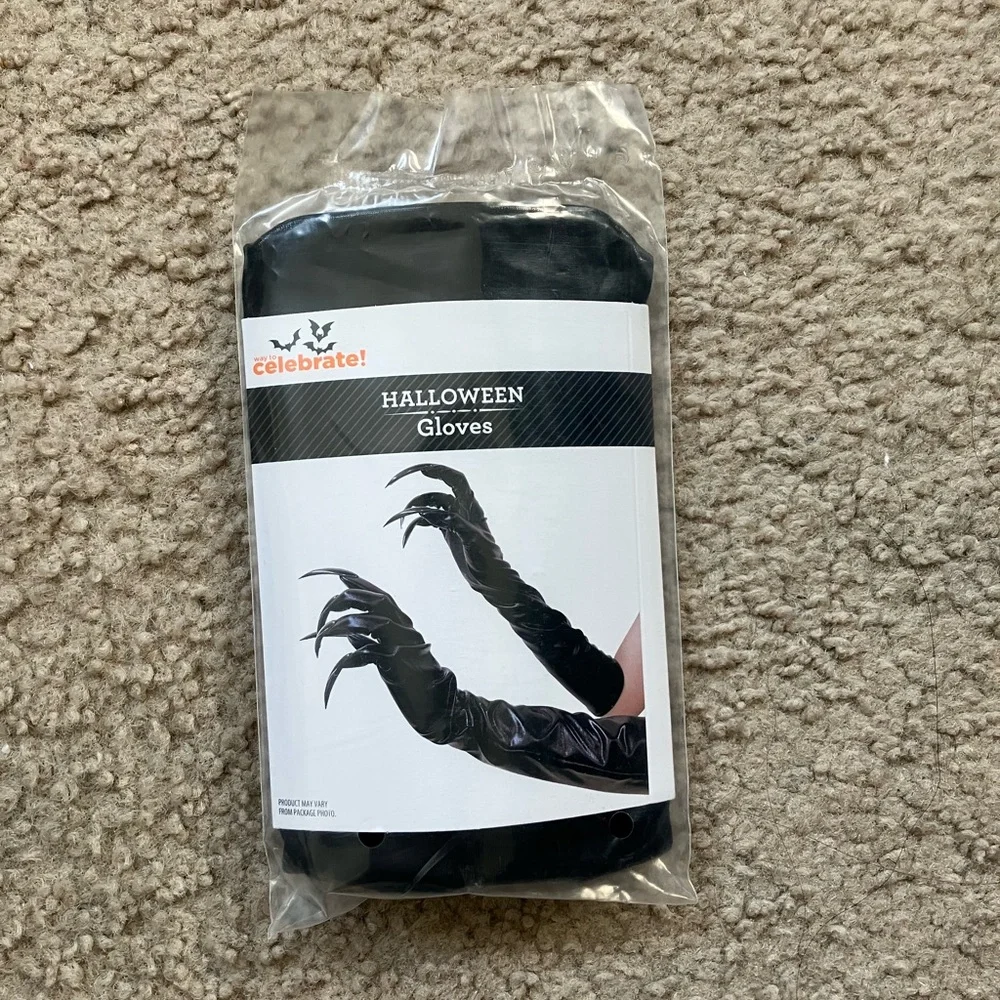 Halloween black Gloves with Claws 🖤